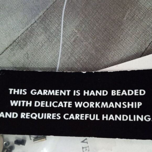 SILKLAND Hand Beaded, Side Closure, Fully Lined Pants -Size 12 (Olive Green) NEW - Picture 13 of 16